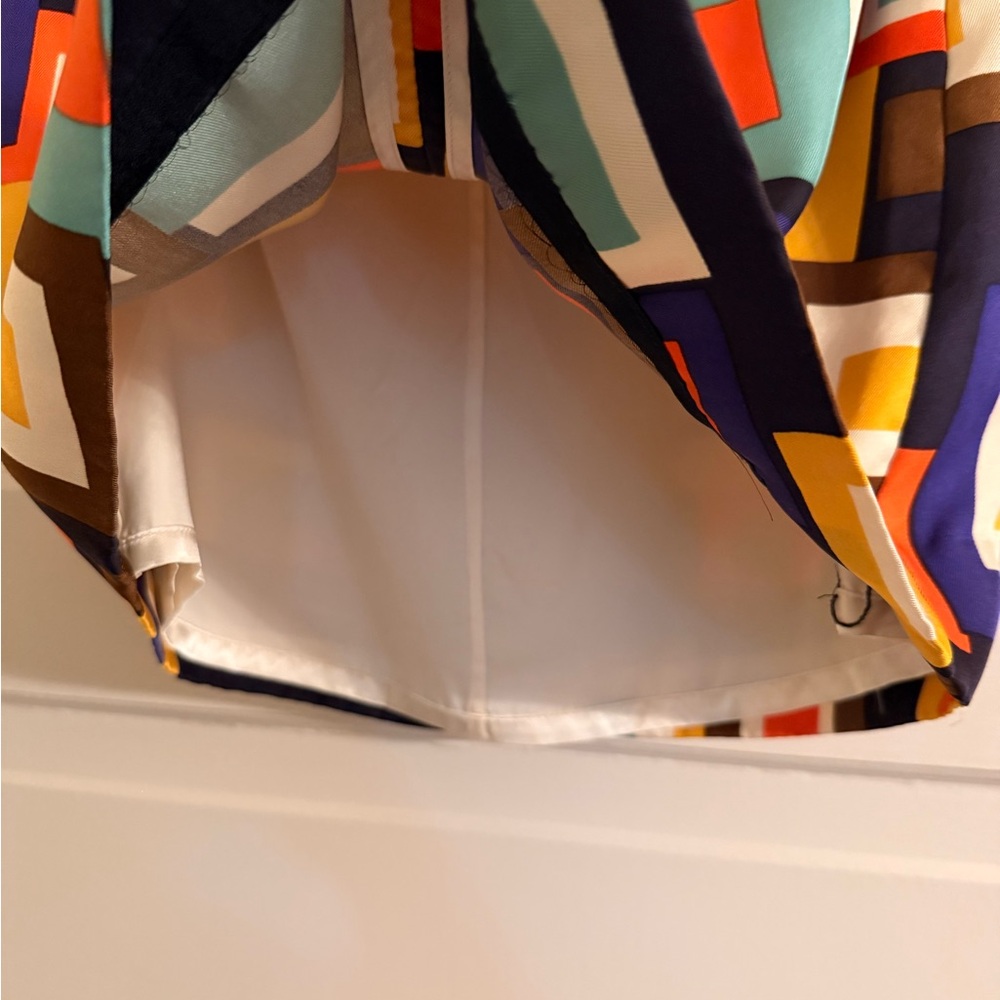 Kate Spade silk Multicolor Geometric A-Line Skirt - Picture 4 of 6